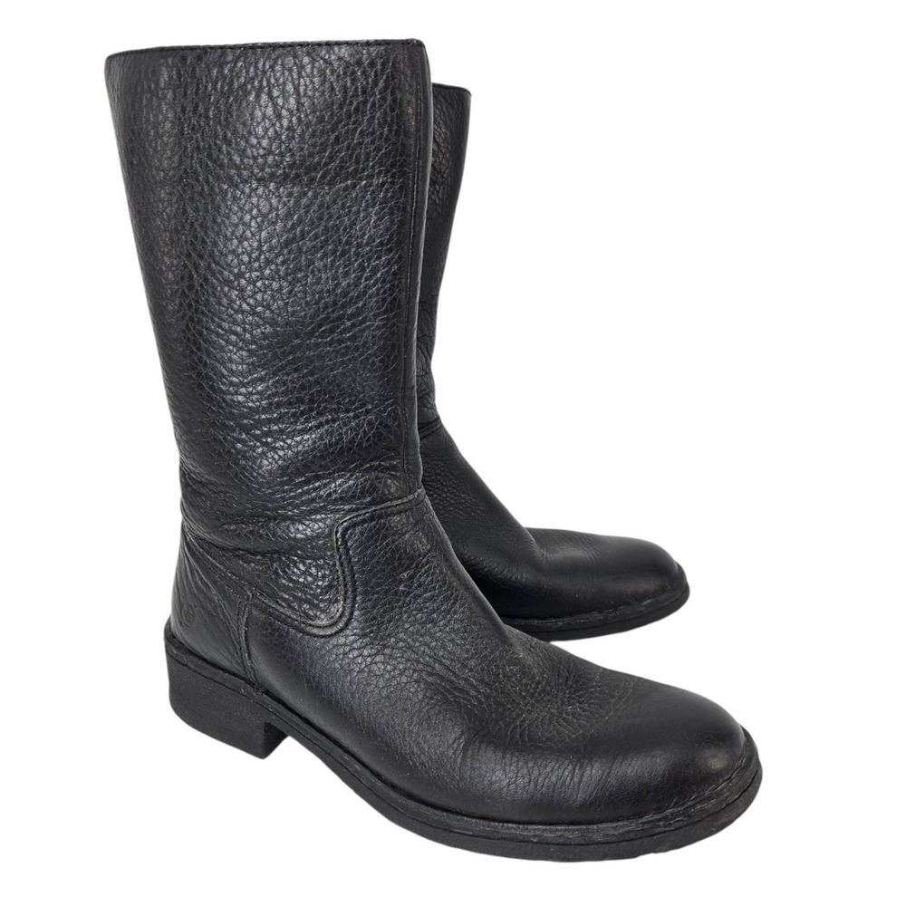 Born Black Leather Riding Western Zip Boots Women's 9 Horseback Supple W3779